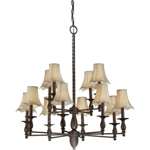 Go to store & view more images Pascua 12-Light Shaded Chandelier by Loon Peak