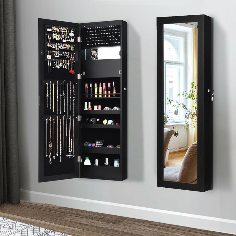 Latitude Run Over The Door Jewelry Armoire With Mirror Wayfair