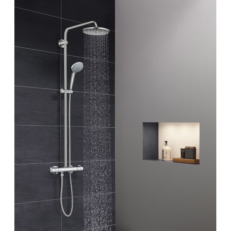 GROHE Euphoria® Thermostatic Shower System with Rough-in Valve and Technology & | Wayfair