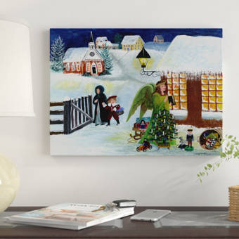 Winston Porter Christmas Angel Acrylic Painting Print On Wrapped