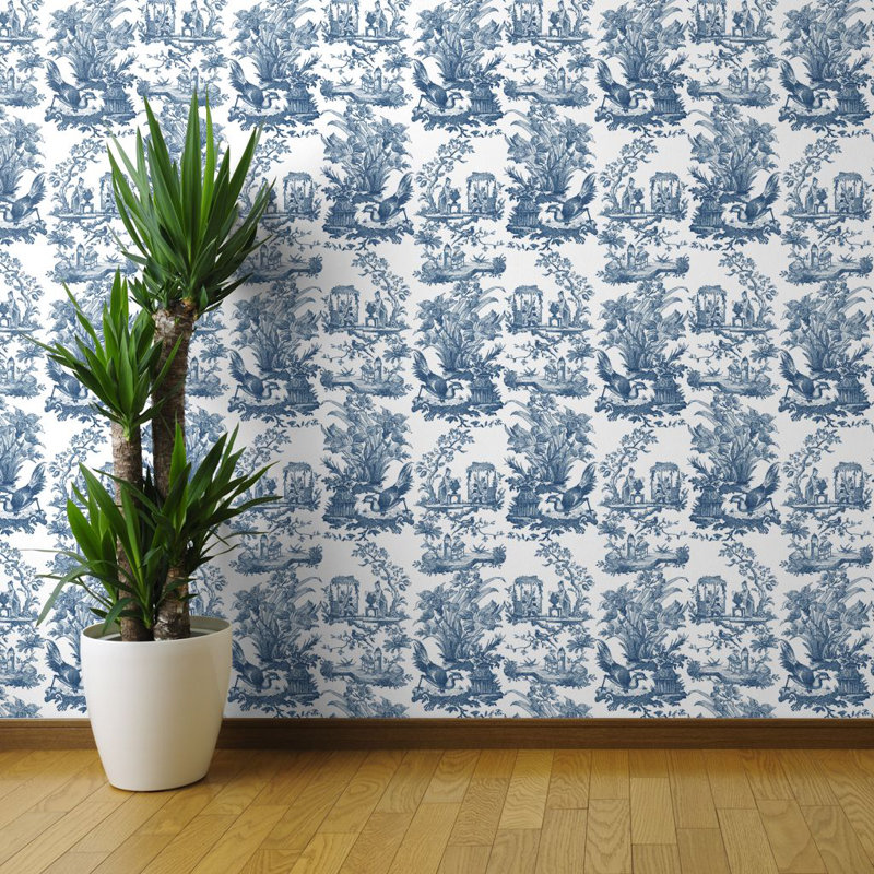 Charlton Home Nenita Chinoiserie Toile Removable Peel And Stick