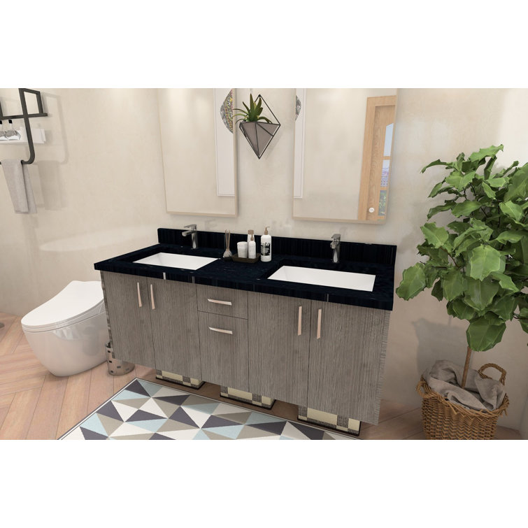 Yudezign 61" Wall Mounted Double Bathroom Vanity Base Only | Wayfair