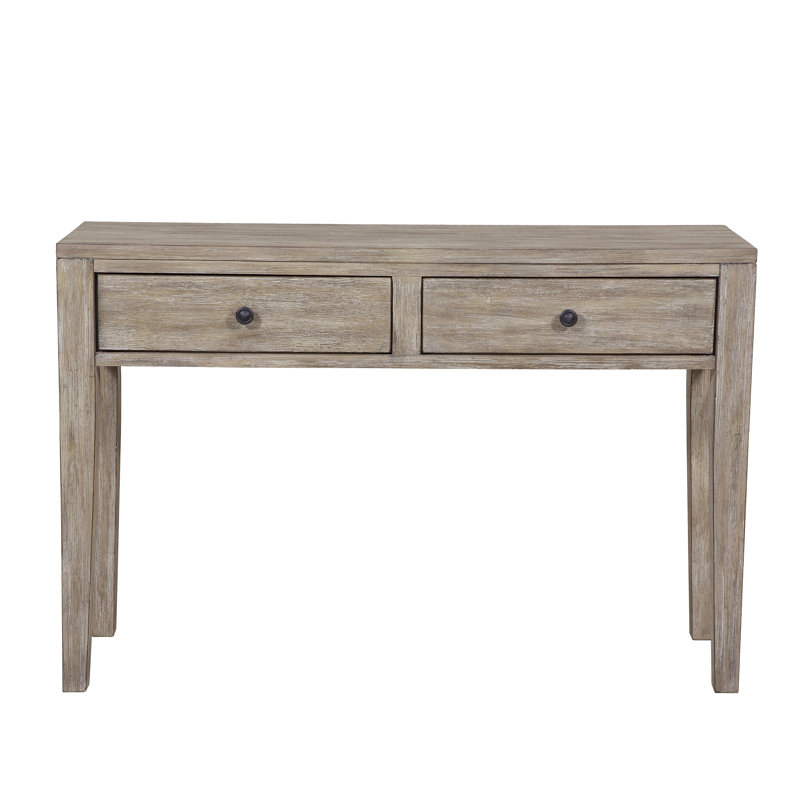 Mistana Amina Distressed Wood Two Drawer Accent Storage Console