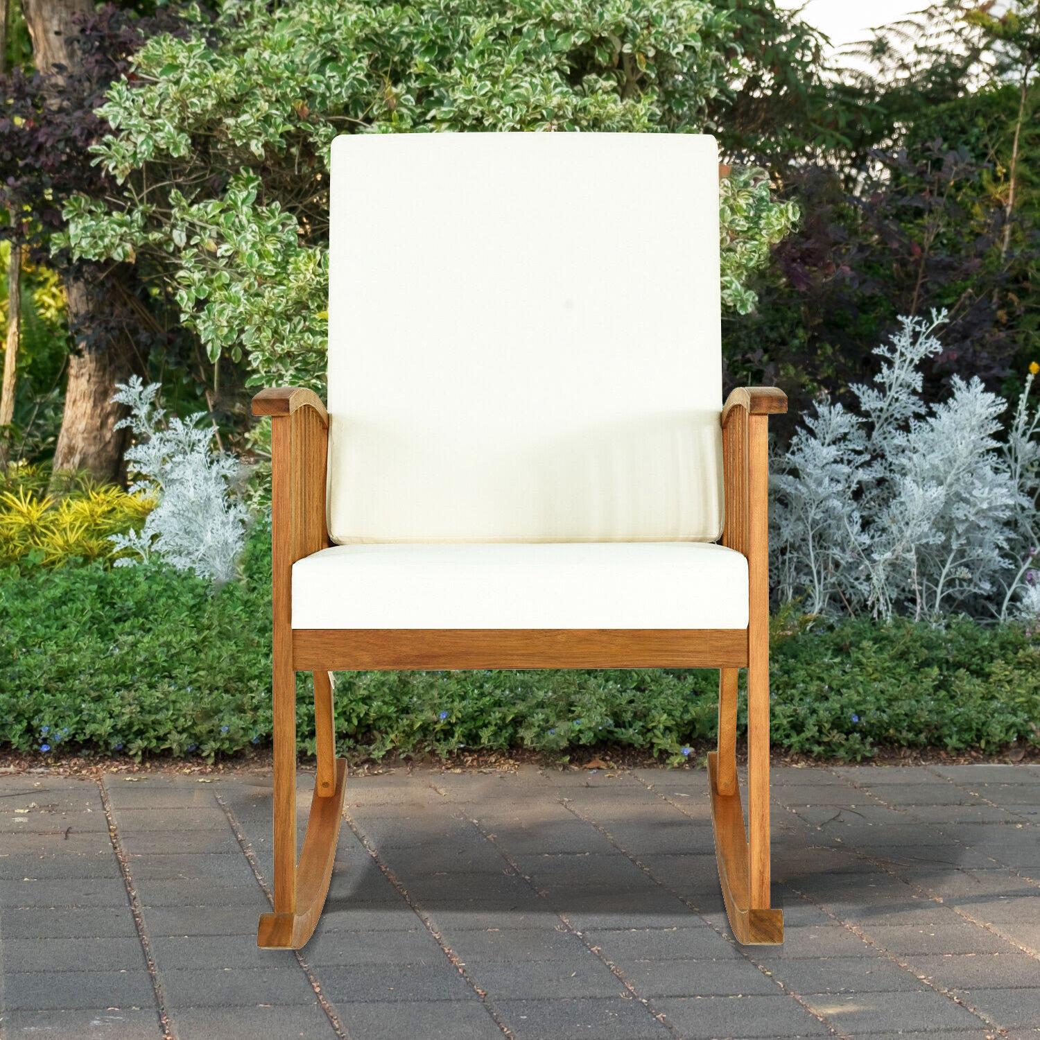 zehr outdoor garden rocking chair with cushions