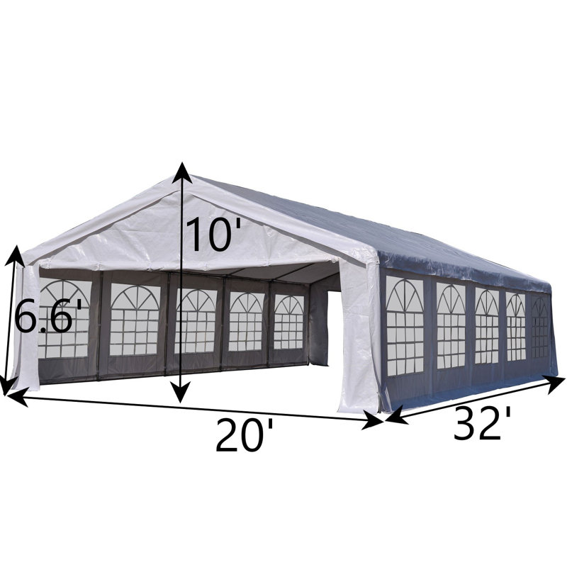 Outsunny Heavy Duty Carport 20 Ft X 32 Ft Steel Party Tent