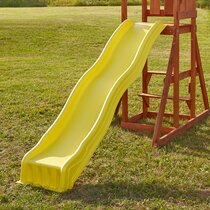 yellow swing set slide