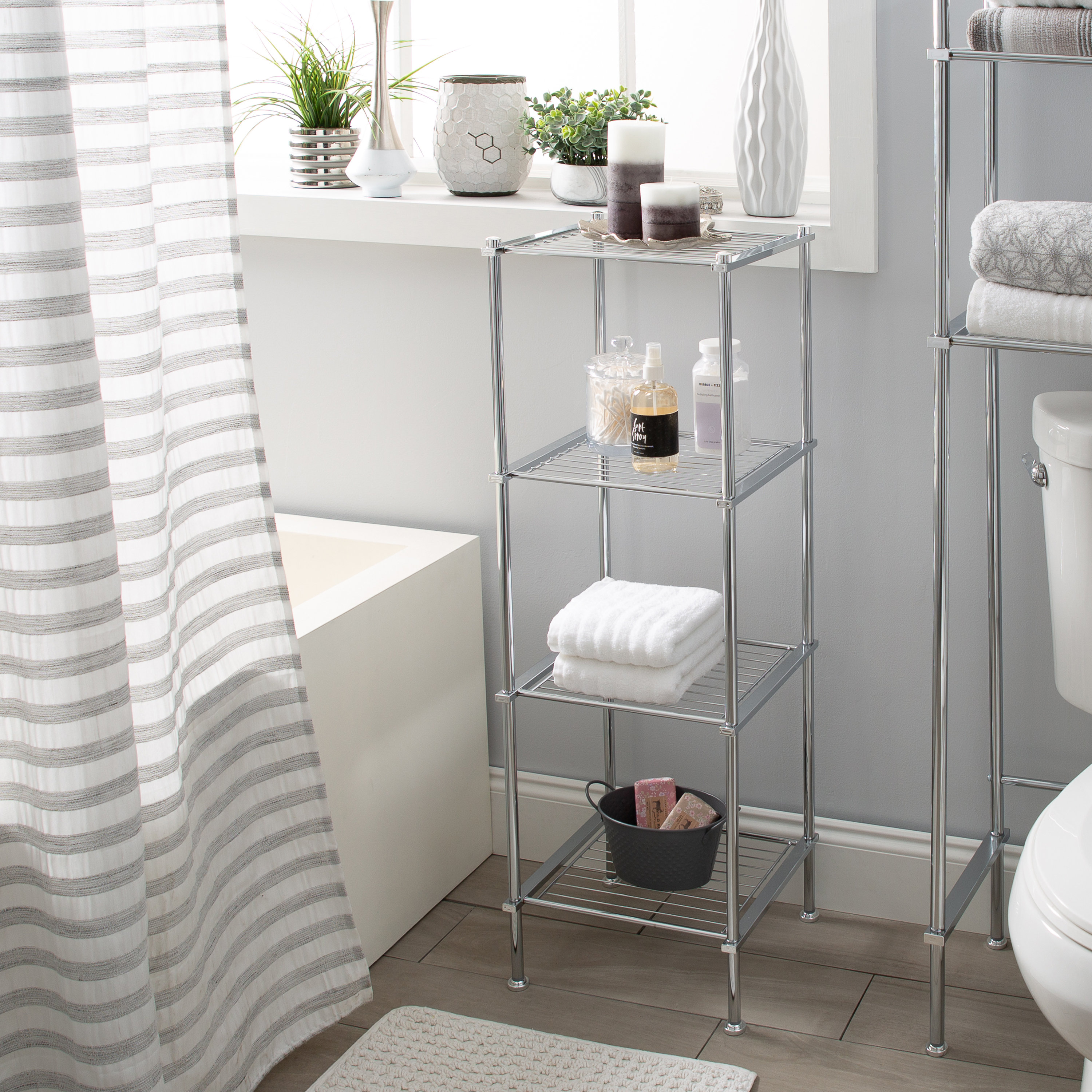 Rebrilliant Algoma Metal Freestanding Bathroom Shelves & Reviews Wayfair