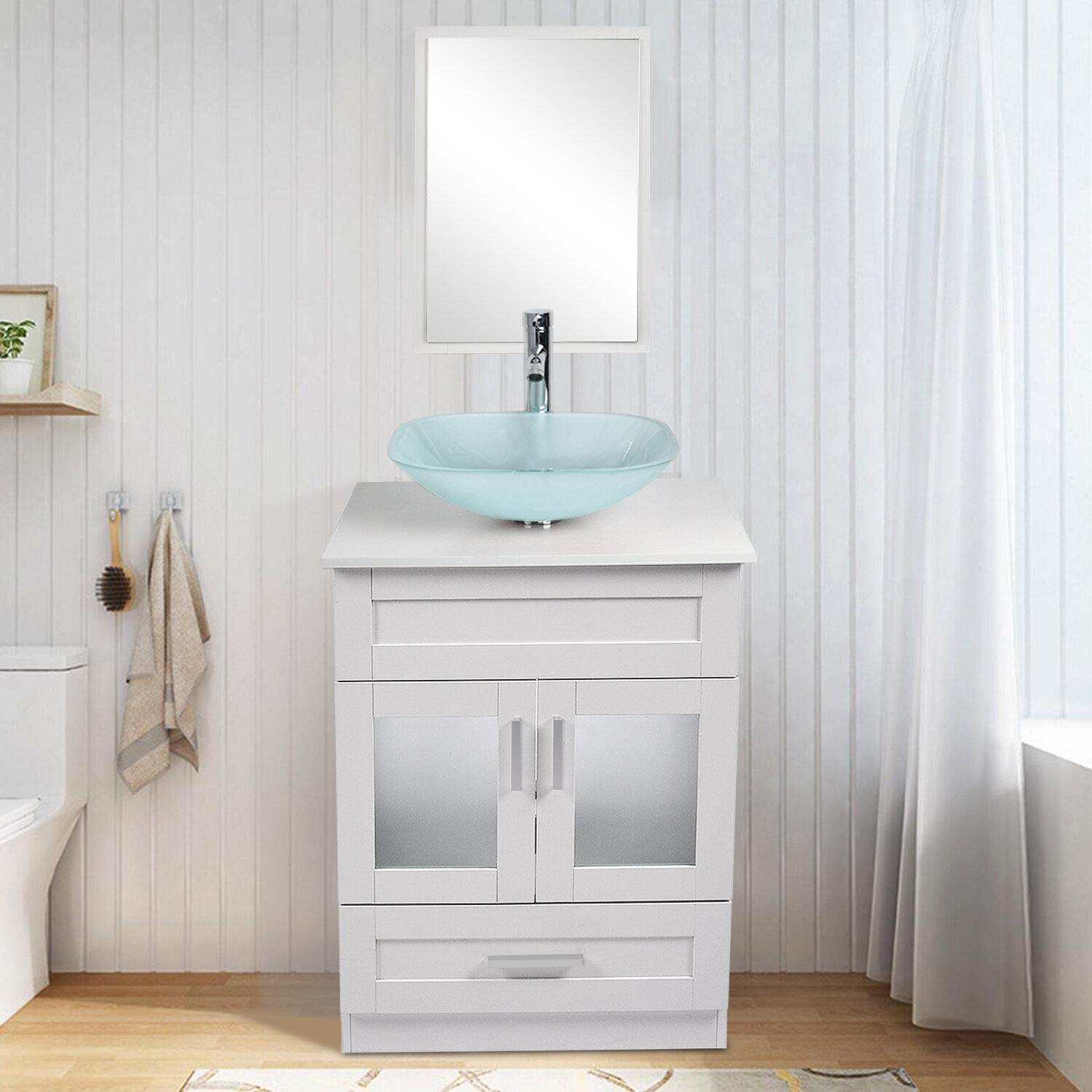 24 single bathroom vanity set with mirror