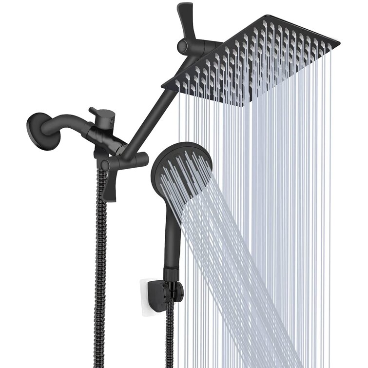 Hotel Spa High-Pressure 4-Setting Handheld Shower Head with Wand Combo & Pipe 