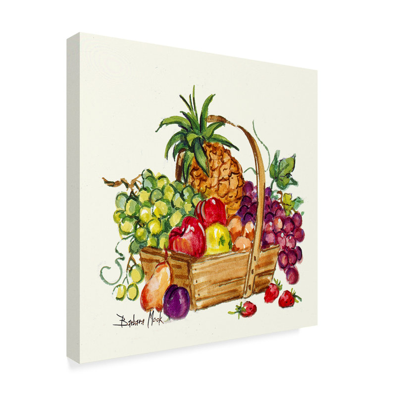 Bay Isle Home Pineapple And Fruit Basket Acrylic Painting Print