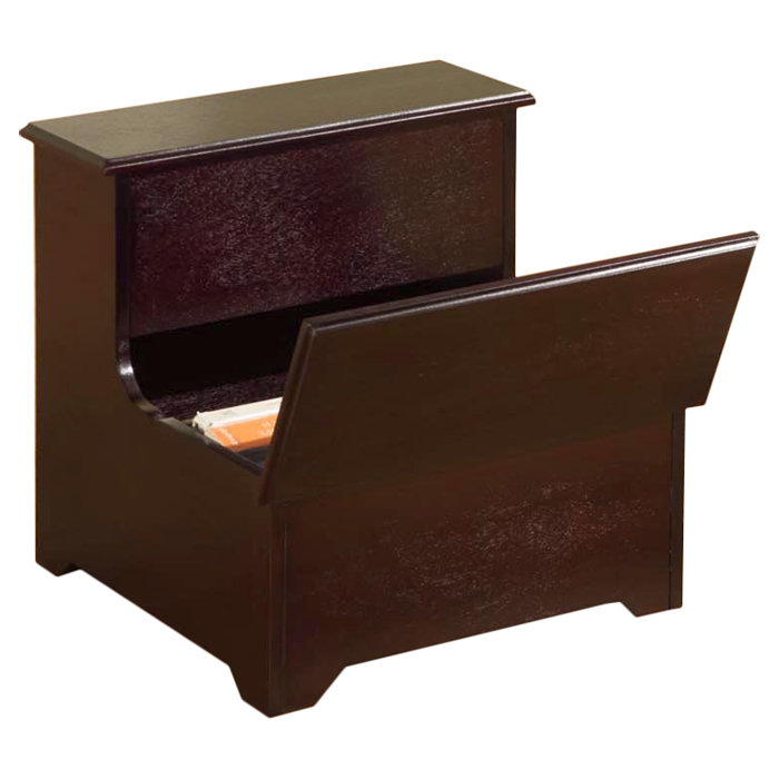 Inroom Designs 2 Step Manufactured Wood Storage Stool With 200 2 Step Manufactured Wood Storage Stool With 200 Lb Load Capacity