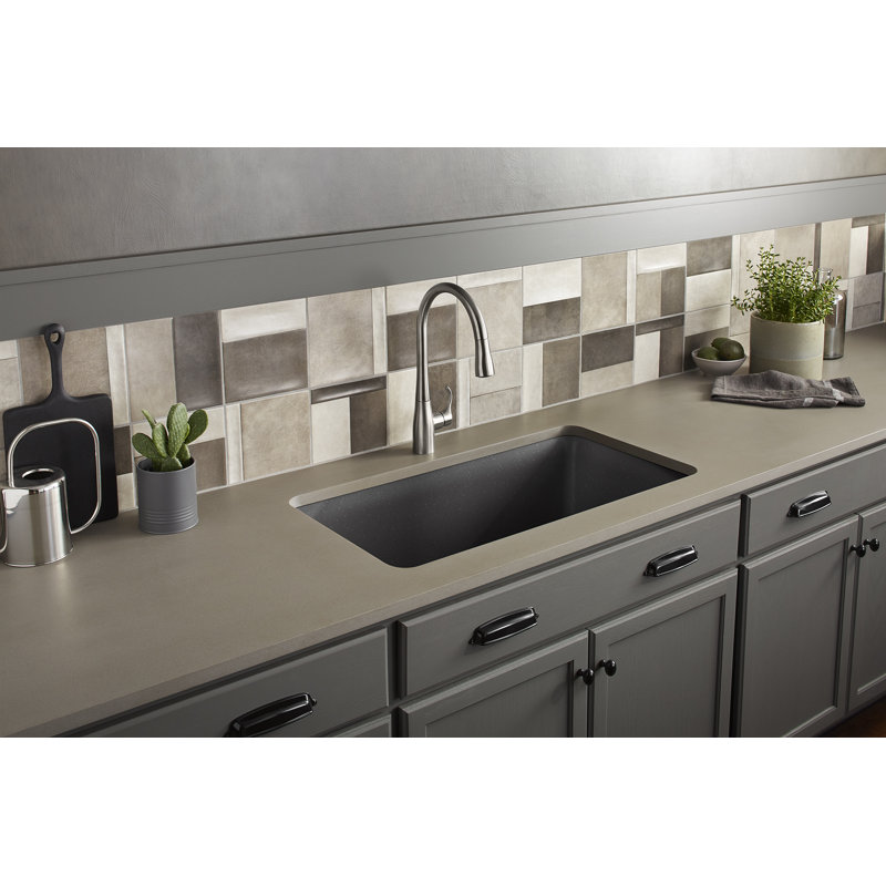 Kohler Cairn 33 12 In X 18 516 In X 10 18 In Neoroc Under Mount Single Bowl Kitchen Sink With Sink Rack Wayfair