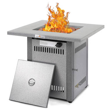 Details about   Table Top Fire Pit Round Bowl Propane Gas Burner Gray Fireplace Garden Outdoor 