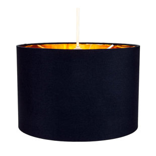 Gold Lined Black Lampshade Wayfair Co Uk 30cm Cotton Drum Lamp Shade
