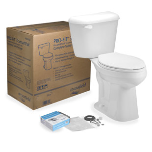 Go to store & view more images Mansfield Plumbing Products Pro-Fit 3 1.28 GPF Elongated Two-Piece Toilet