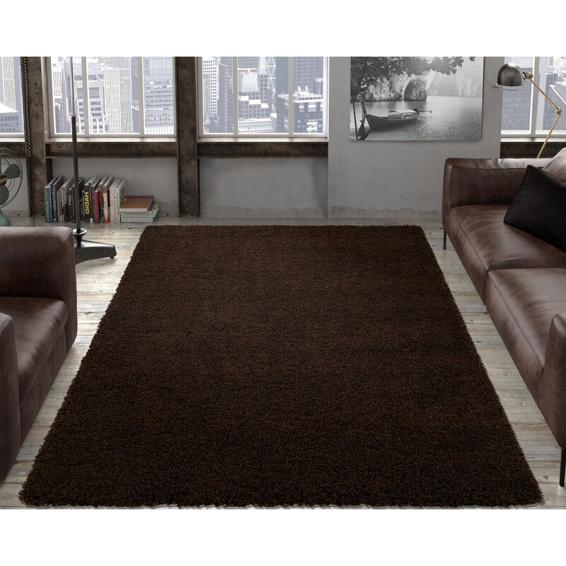 Orren Ellis Shiiba Shag Brown Rug Reviews Wayfair