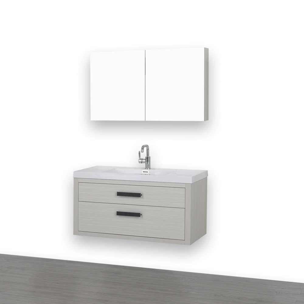 Streamlinebath 40 Wall Mounted Single Bathroom Vanity Set With