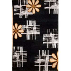 Soho Hand-Knotted Black/Ivory Area Rug