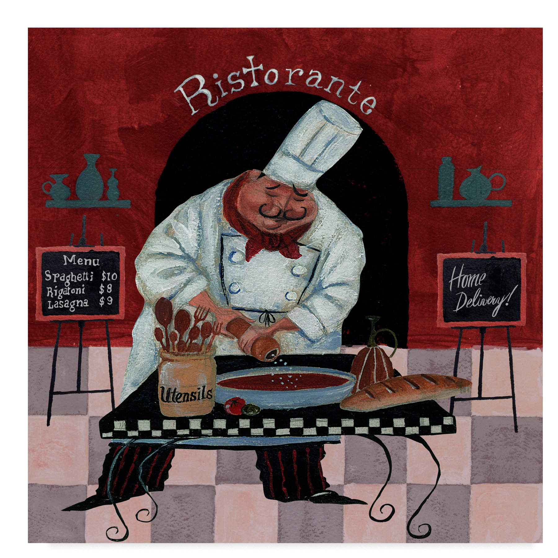 Trademark Art Chef Kitchen Menus Acrylic Painting Print On
