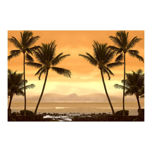 Caribbean Sunset II 2.55m x 3.84m Textured Matt Peel & Stick Wall Mural East Urban Home