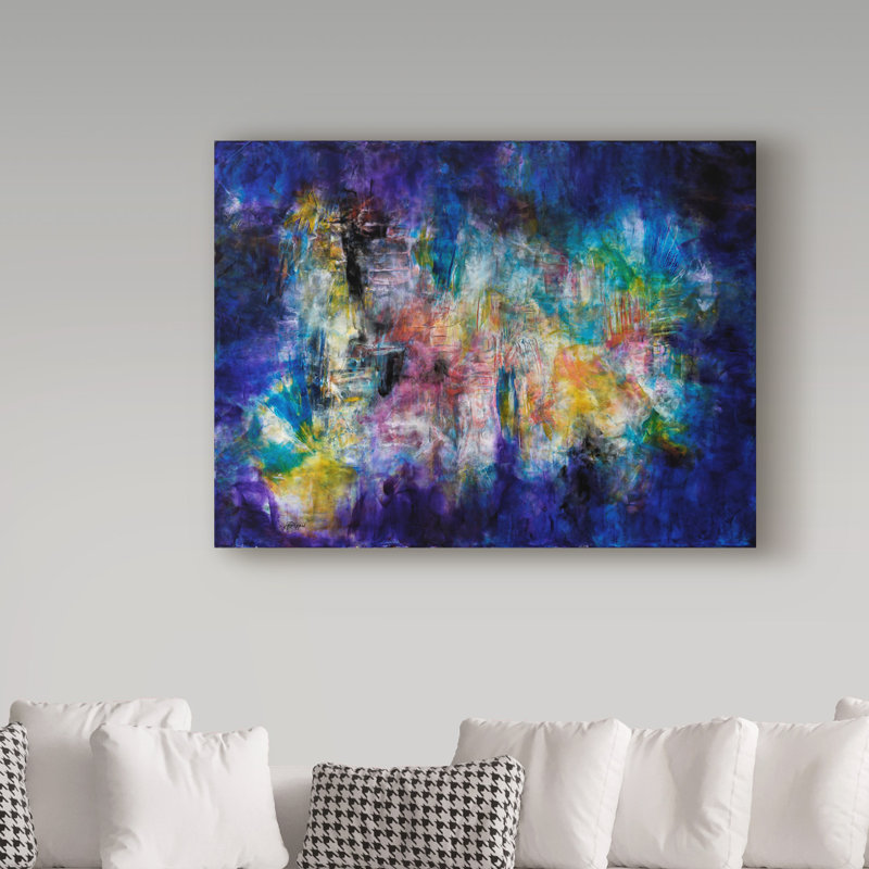 Trademark Art Blue Moon Abstract Acrylic Painting Print On