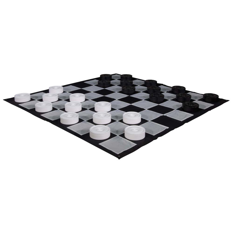 MegaChess 4 Inch Giant Plastic Checkers Set with Quick Fold Nylon Board