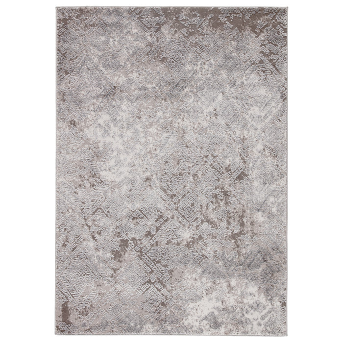 Alvina Geometric Gray White Area Rug Alvina Geometric Gray White Area Rug