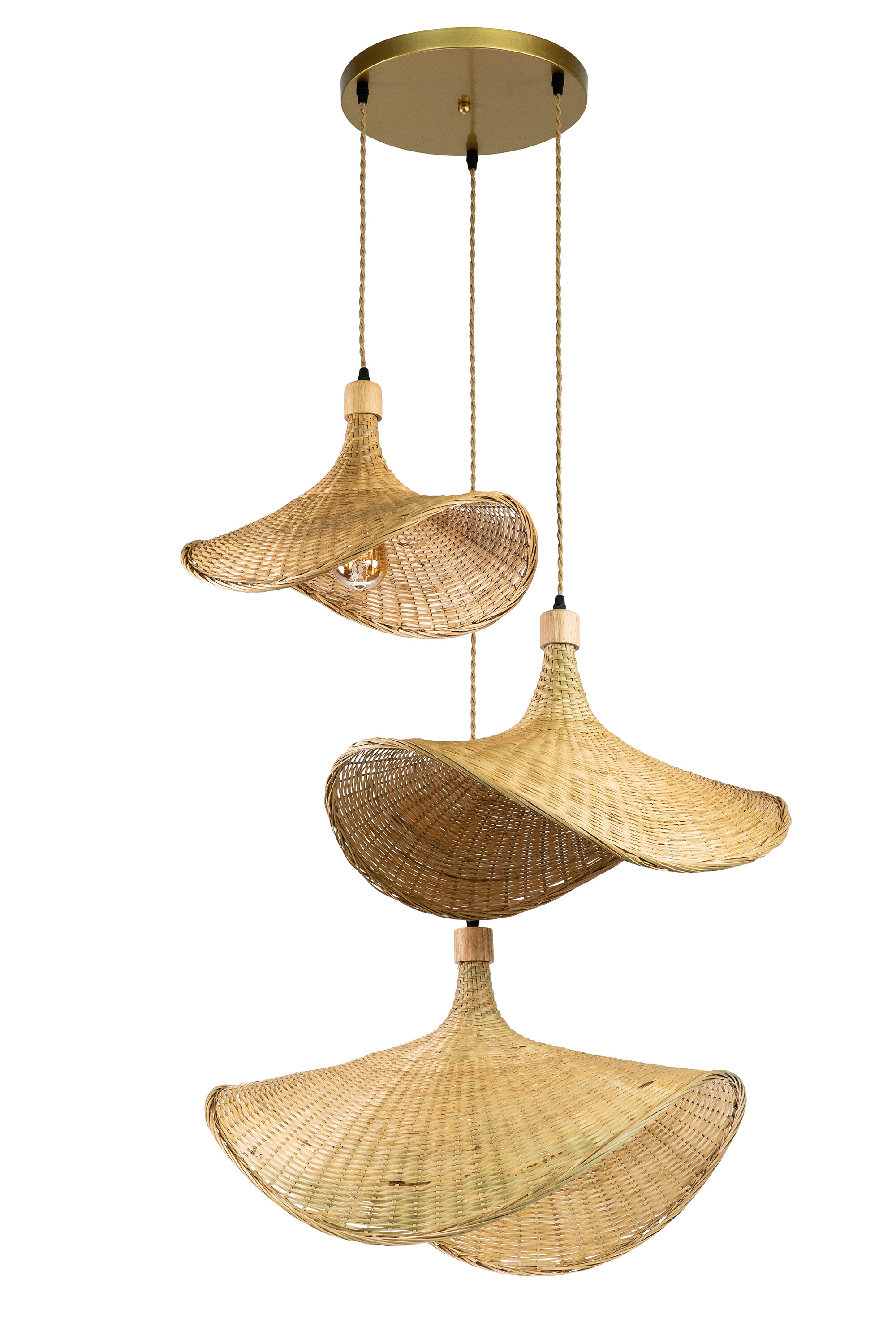 rattan multi pendant light