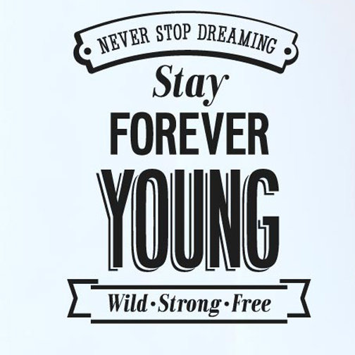 East Urban Home Never Stop Dreaming Stay Forever Young Wall Sticker never stop dreaming stay forever young wall sticker