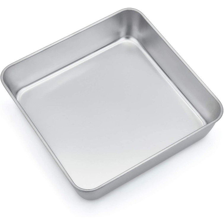 Treasure Fur Plat De Cuisson Carre De 8 Pouces Moule A Gateau Carre En Acier Inoxydable Pour Fete De Noel Surface Saine Et Non Toxique Durable Et Brosse Lavable Au Lave Vaisselle Wayfair Ca