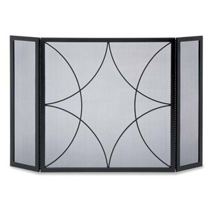 Forged Diamond 3 Panel Steel Fireplace Screen By Pilgrim Hearth