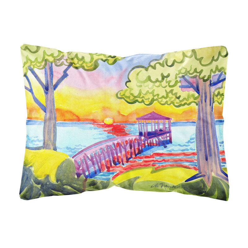 Caroline S Treasures Dock At The Pier Indoor Outdoor Throw Pillow Wayfair