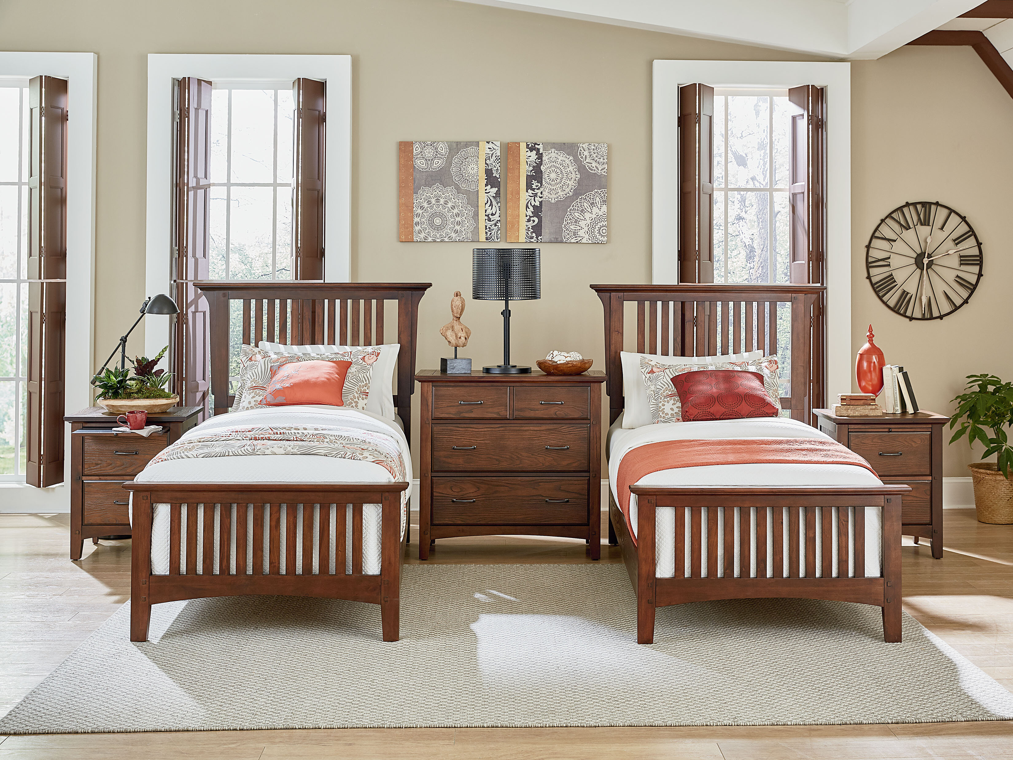 Zussen Twin Panel 5 Piece Bedroom Set