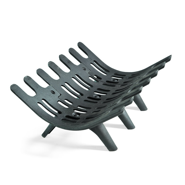 Pleasant Hearth 18 Inch Cast Iron Grate Firewood Fireplace Black