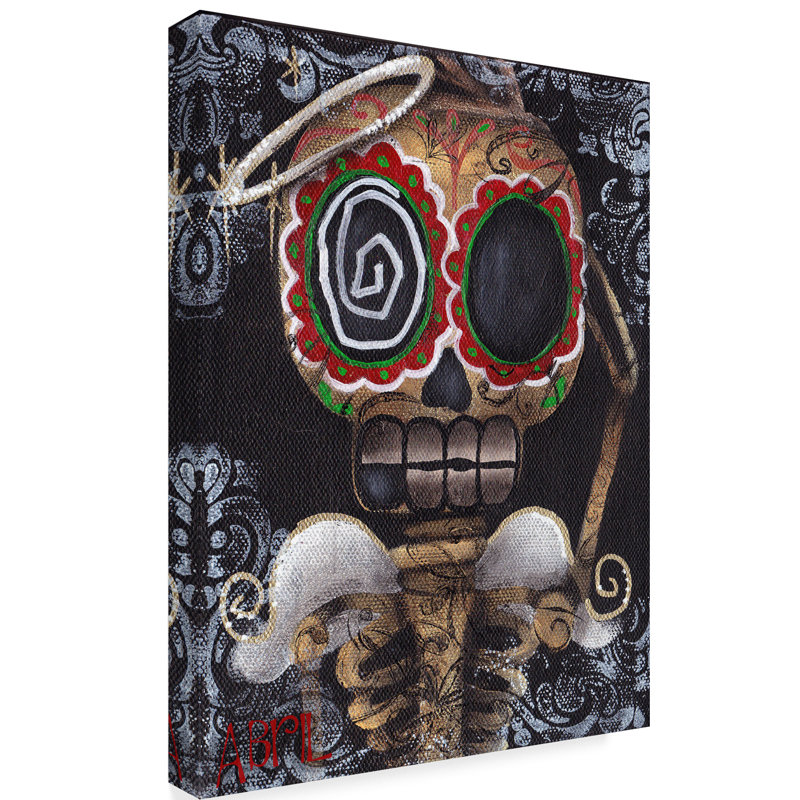 Trademark Art Guardian Angel Skull Acrylic Painting Print On