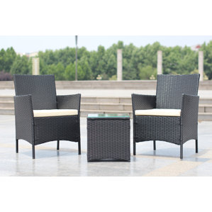 Resin Patio Furniture Wayfair Walker Handmade 3 Piece Compact Outdoor Indoor Garden Patio Furniture Set Black Pe Rattan