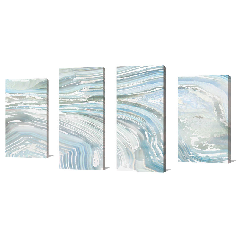 Wrought Studio Agate In Blue Ii Acrylic Painting Print Multi