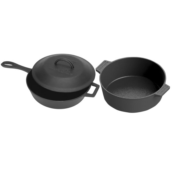 Bayou Classic 3 Piece Cast Iron Non Stick Set Skillet Interchangeable Lid Set Reviews Wayfair