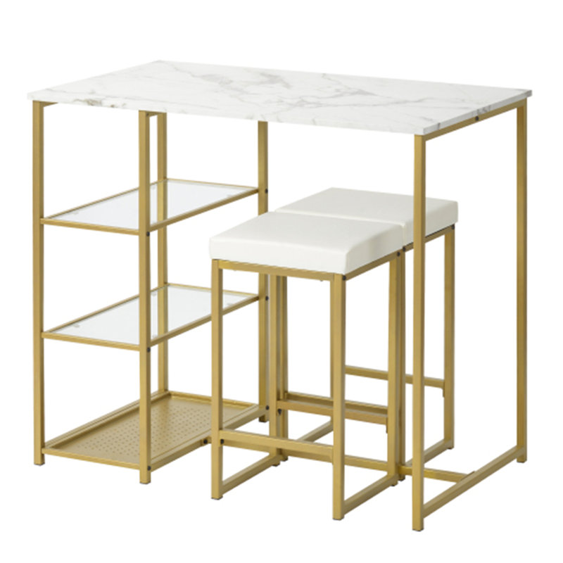 Everly Quinn Zacharias 3 Piece Counter Height Dining Set Wayfair