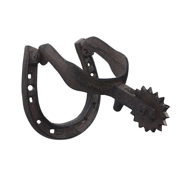 Treasure Gurus Cast Iron Lucky Horseshoe Cowboy Spur Door Knocker