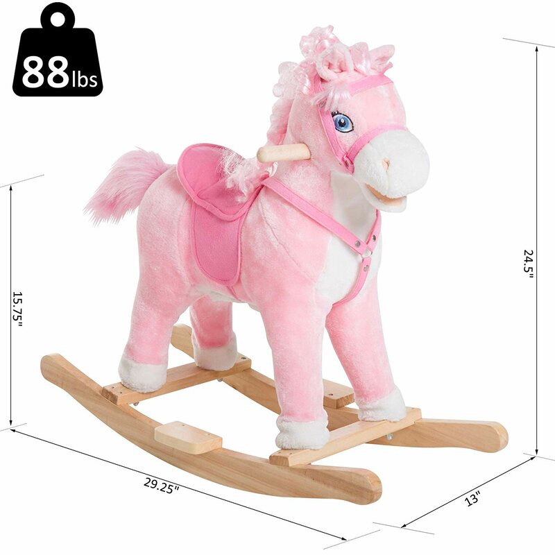 qaba plush rocking horse