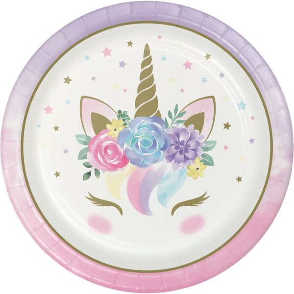 8 Baby Shower Paper Plates Gender Reveal Party Supplies Tableware Unisex