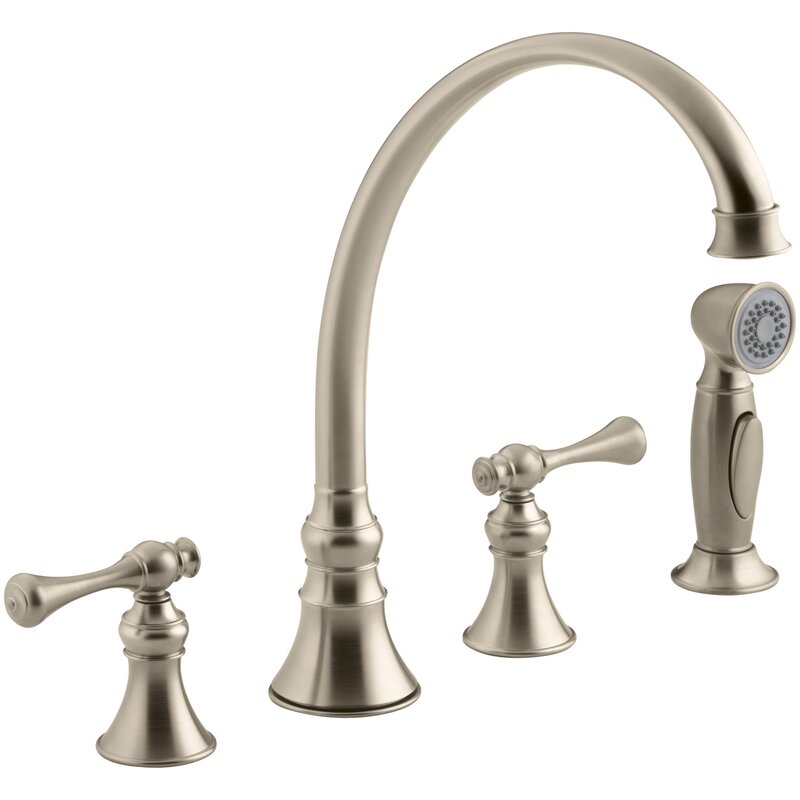 Kohler Revival Double Handle Kitchen Faucet With Side Spray