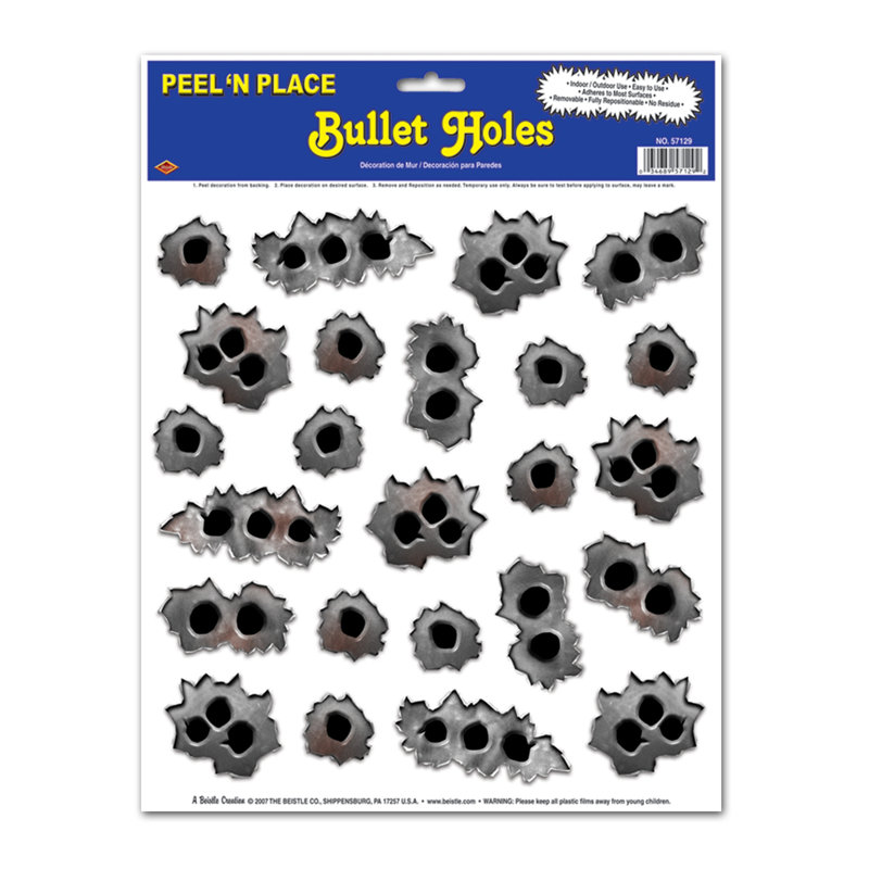 The Beistle Company 20 S Bullet Holes Peel N Place Wall Decor