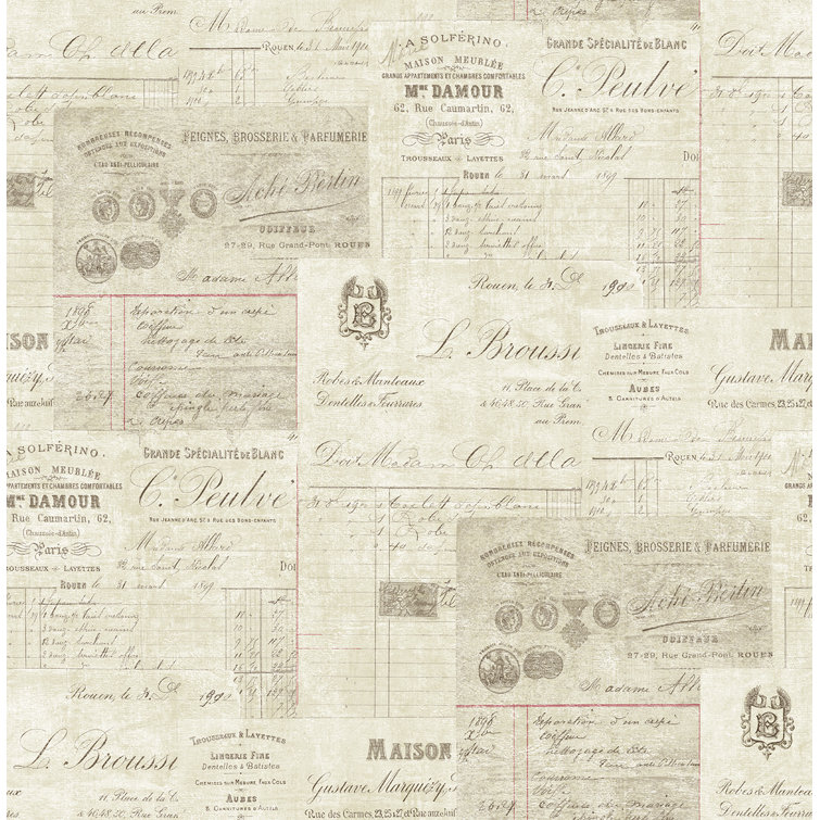 Ophelia Co Polegate Neutral Postcards 33 L X 5 W Wallpaper Roll Wayfair