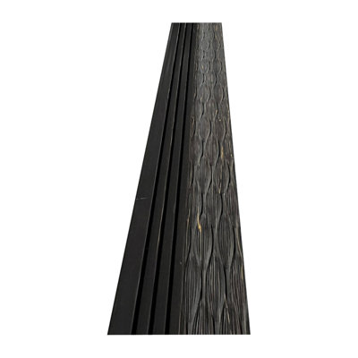 6.4" x 94.5" Shiplap Wall Paneling in Black (4-pack)