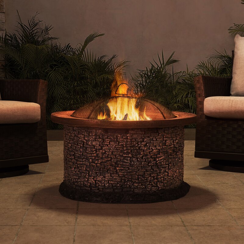 Williston Forge Nolia Concrete Wood Burning Fire Pit & Reviews | Wayfair