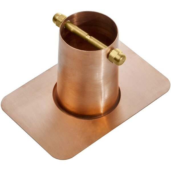 Rain Chain Basin Metal in Polished Copper Finish with Gutter Installation Clip 