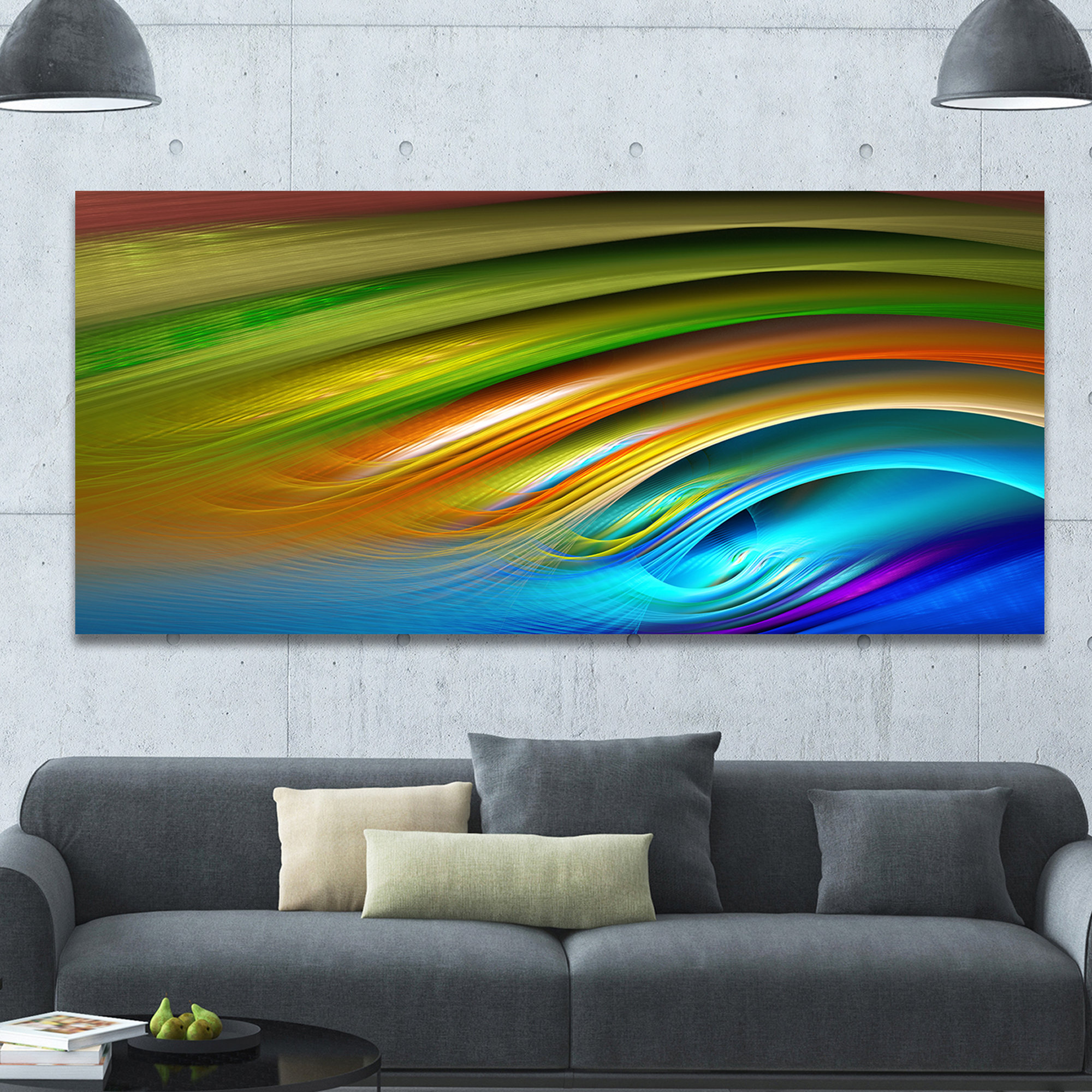 Ebern Designs Colorful Fractal Water Ripples - Wrapped Canvas Graphic ...