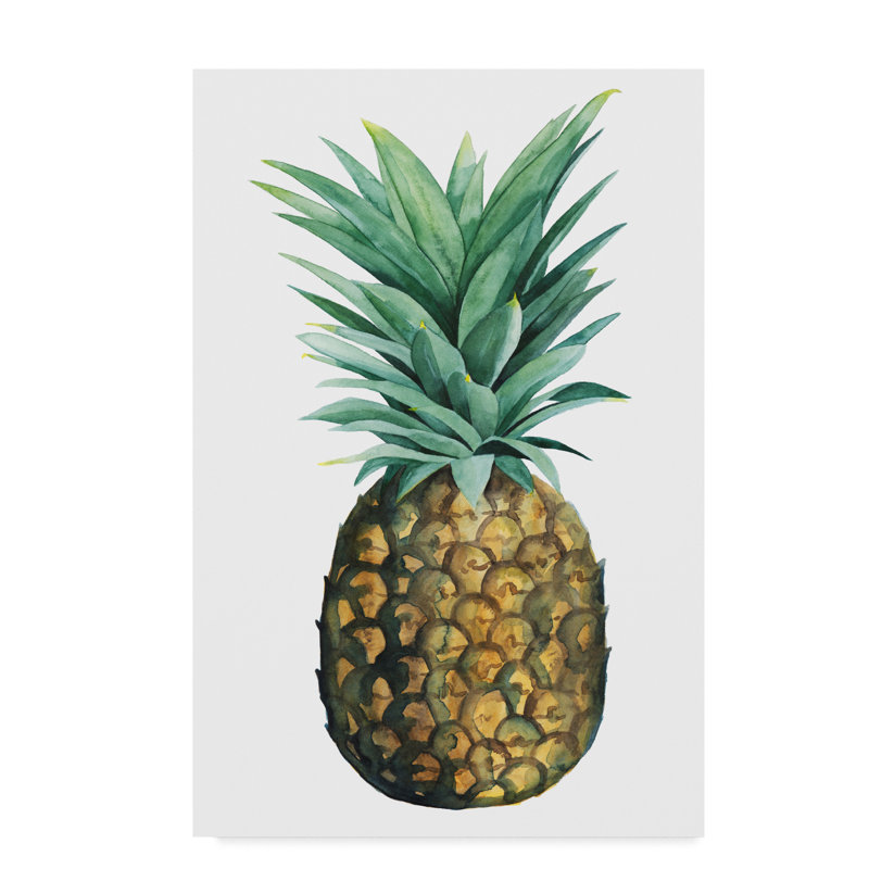 East Urban Home Watercolor Pineapple Ii Acrylic Painting Print